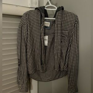American Eagle: Grey and White Flannel (size L)